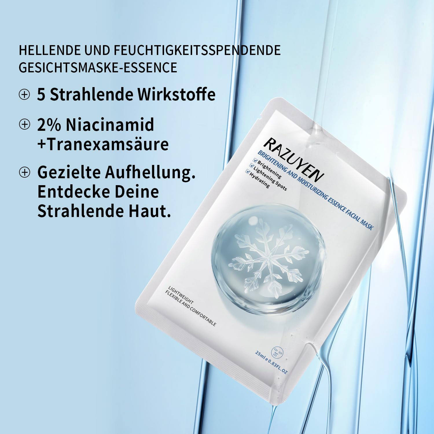 Thumbnail 4 de RAZUYEN Gesichtsmasken-Set mit Peptiden, Vitamin C und Panthenol B5 (9 Sheet Masks) – Anti-Aging & beruhigende Pflege