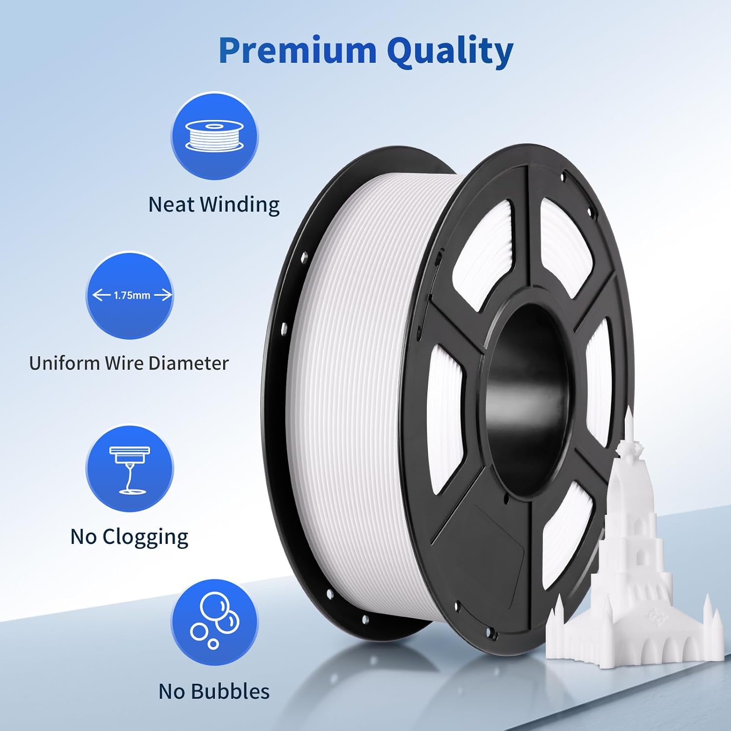Detalle 2 de ANYCUBIC PLA Filament 1.75mm (2 x 1kg) with Intelligent Identification, White+White