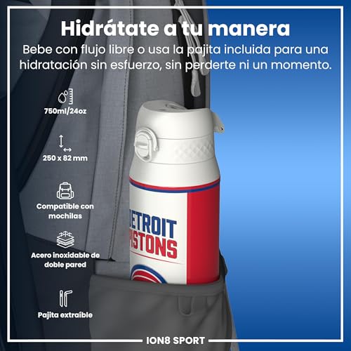 Detalle 2 de ion8 NBA Detroit Pistons Botella térmica 750 ml 🥤