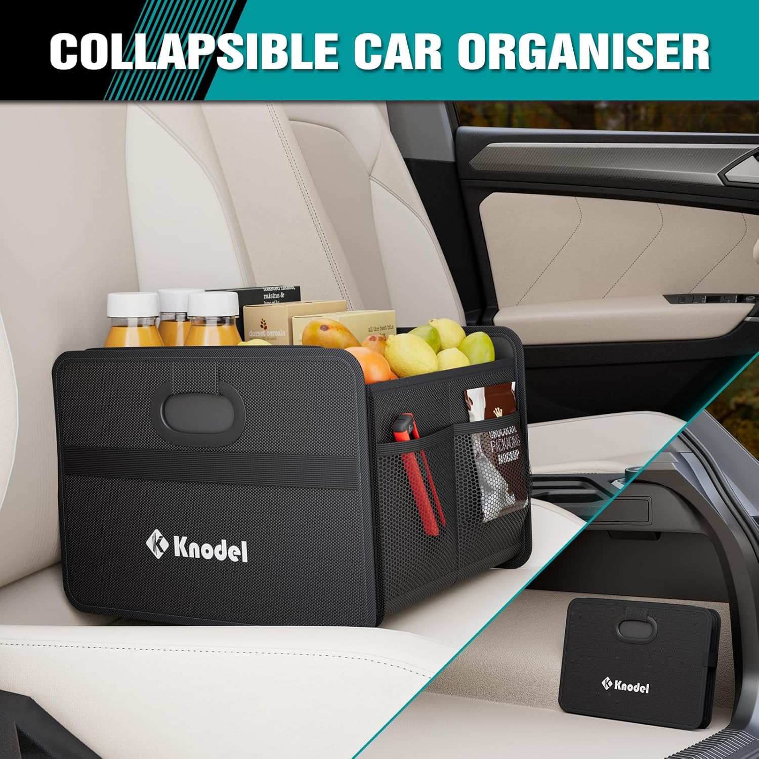 Thumbnail 4 de K KNODEL Car Boot Organiser: Foldable Car Boot Storage (Mini, Black)