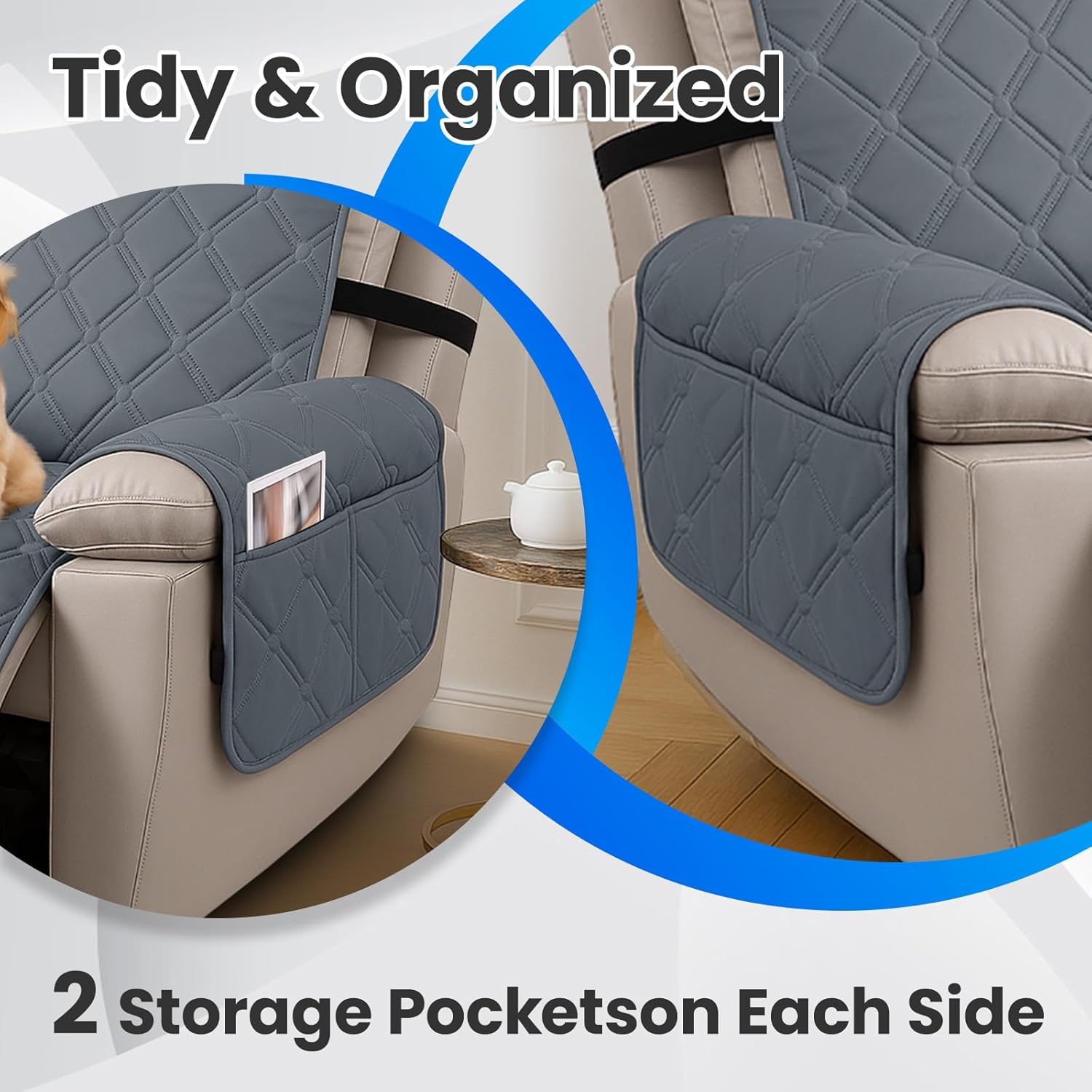 Thumbnail 6 de Ystyle Housse Fauteuil Inclinable Étanche Gris