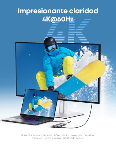 Detalle de Anker Hub USB-C 7 en 1: Concentrador Multipuerto para MacBook, PC y más
