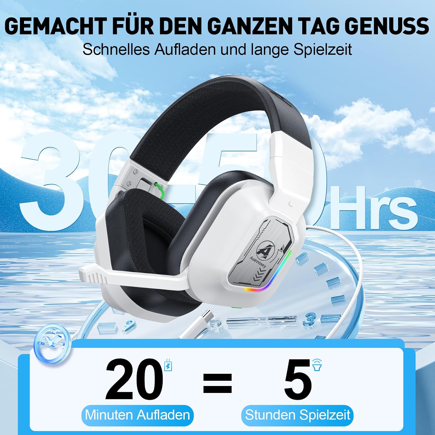 Thumbnail 1 de Awinnasey PH4 Gaming-Headset 50 mm