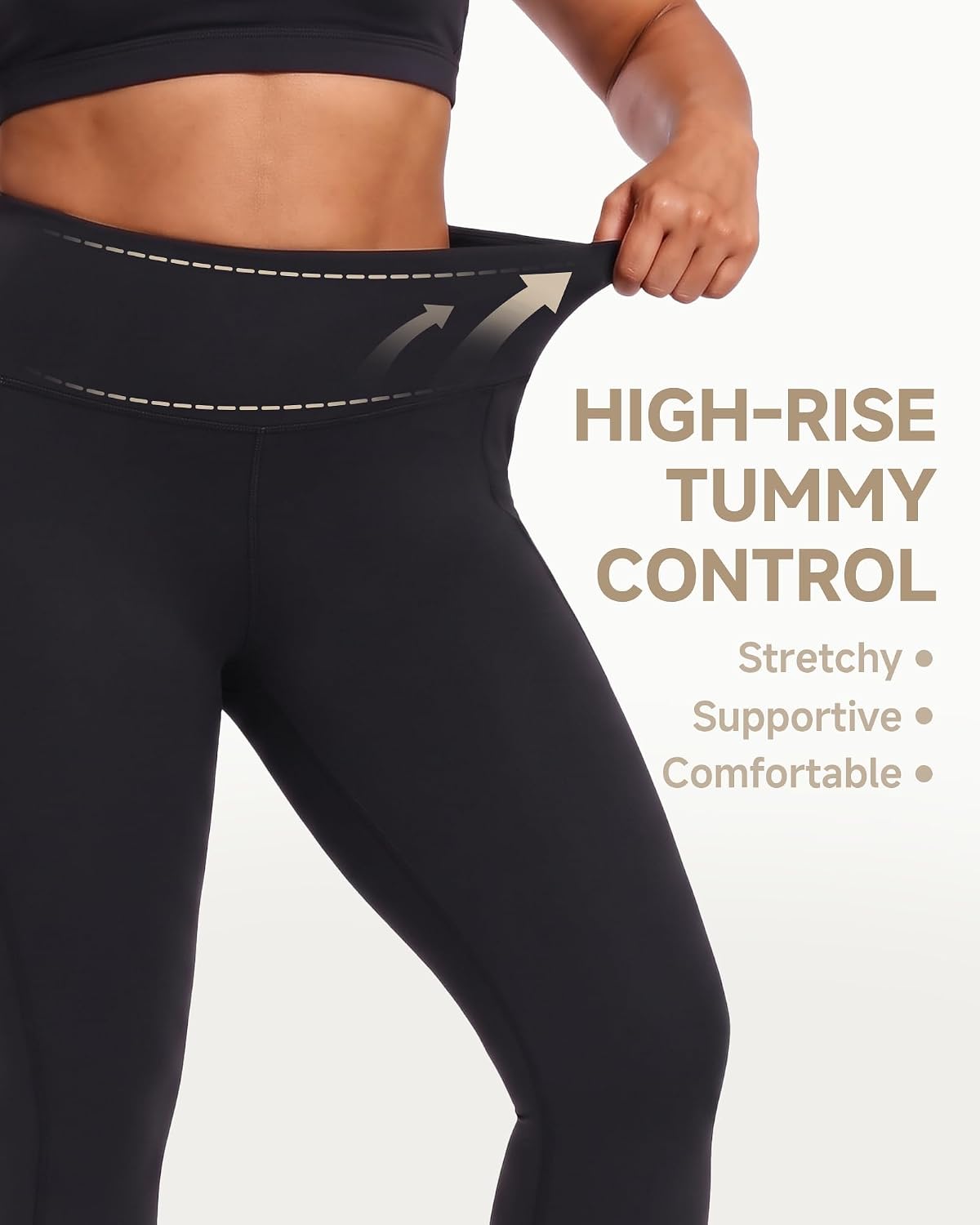 Detalle de HLTPRO 3 Pack Plus Size Leggings with Pockets – High-Waisted, Soft Yoga Pants for Women