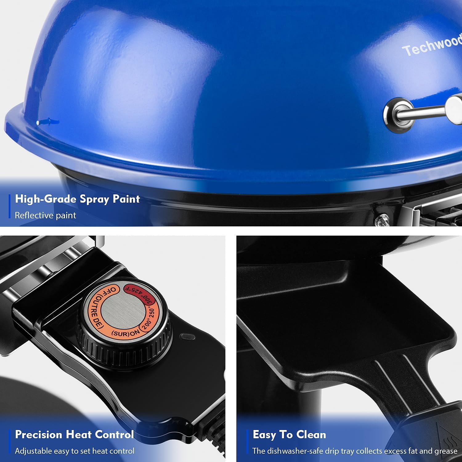 Thumbnail 2 de Techwood Indoor/Outdoor Electric BBQ Grill (1600W) with Adjustable Heat & Removable Stand