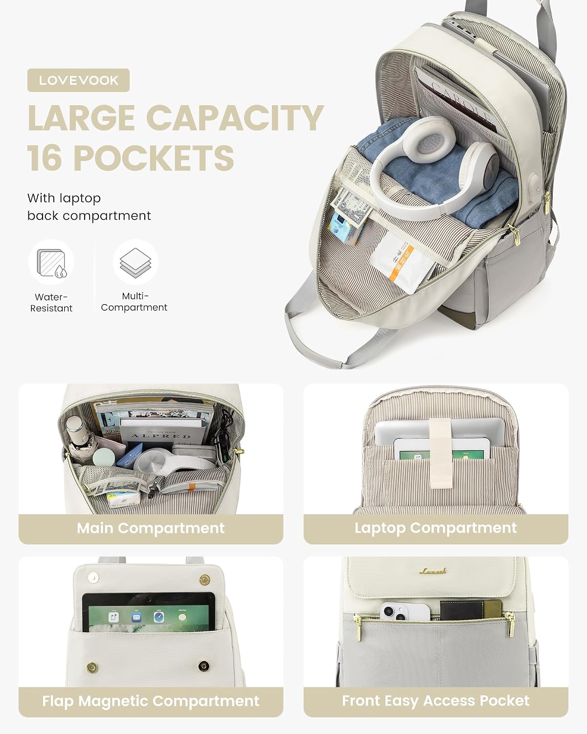 Detalle de LOVEVOOK 17.3 inch laptop backpack