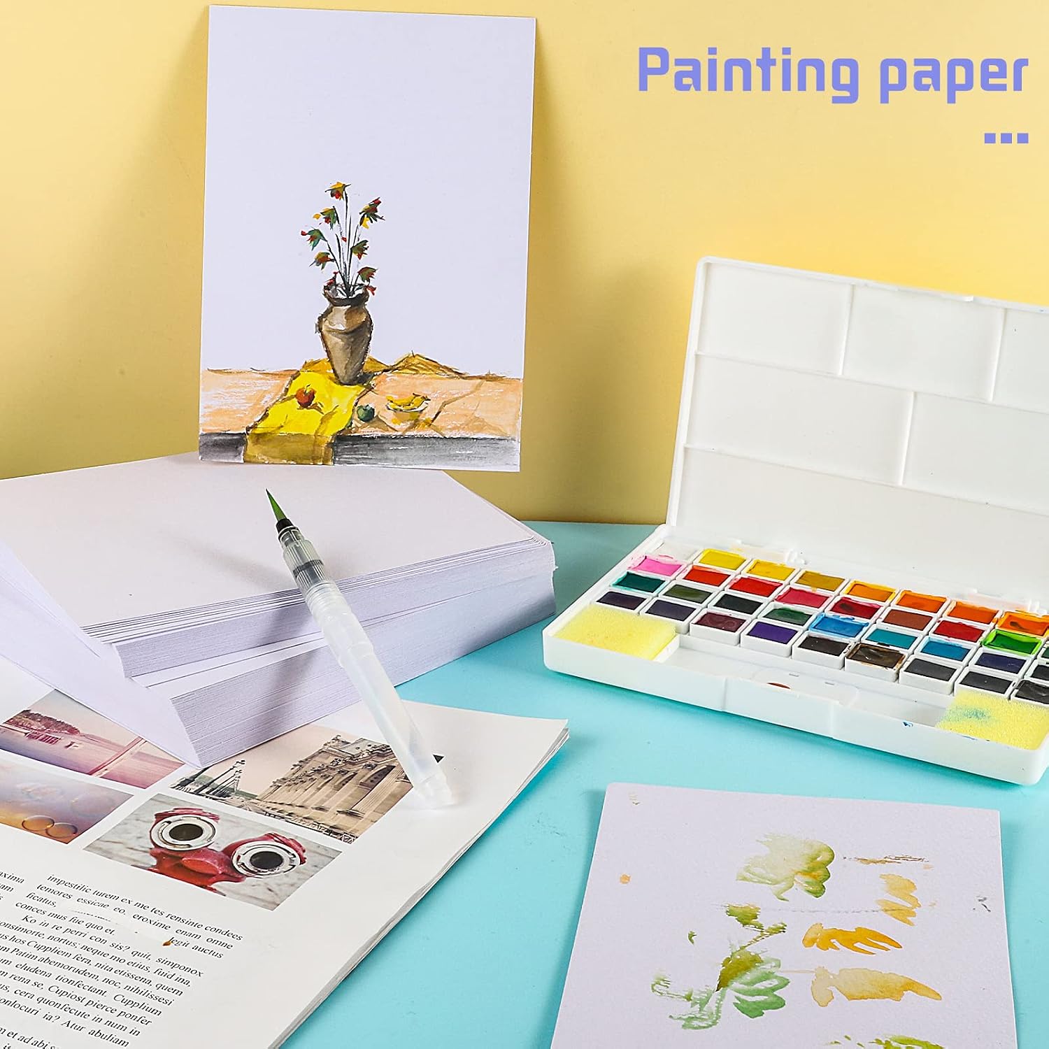 Thumbnail 4 de 60 Blatt Aquarellpapier 300 g 5x7 Zoll