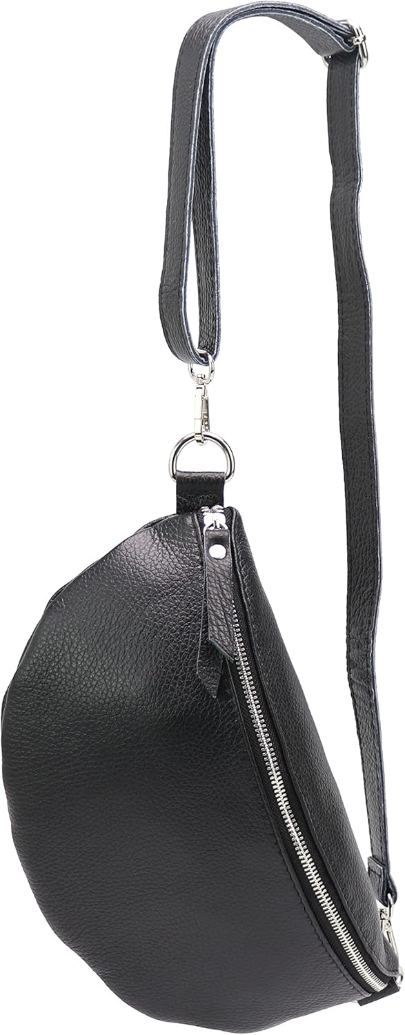 Detalle de SH Leder ® Lala G399 Sac Banane en Cuir véritable – Unisexe, 30 x 18 cm