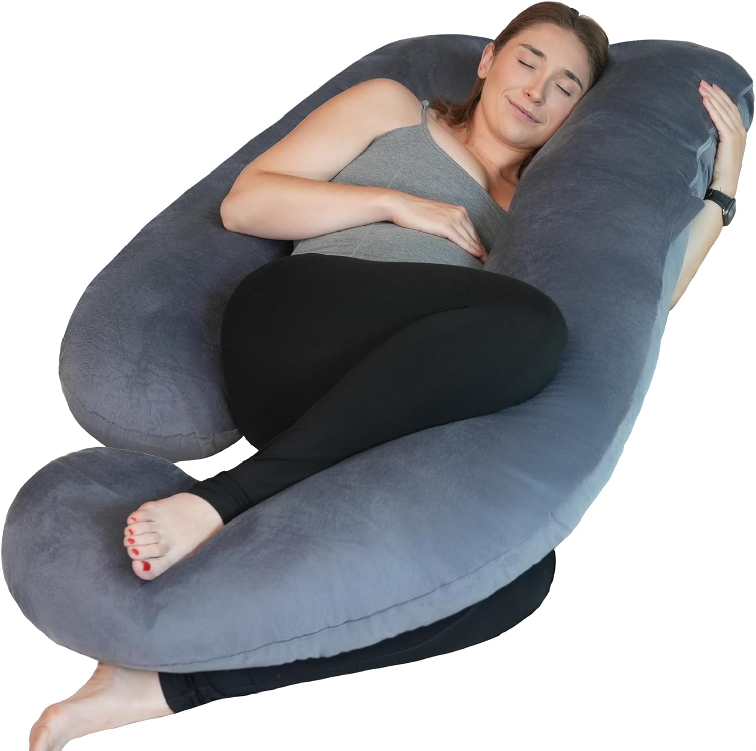Detalle de PinkFroggie Pregnancy Pillow U‑Shape, Full‑Body Support