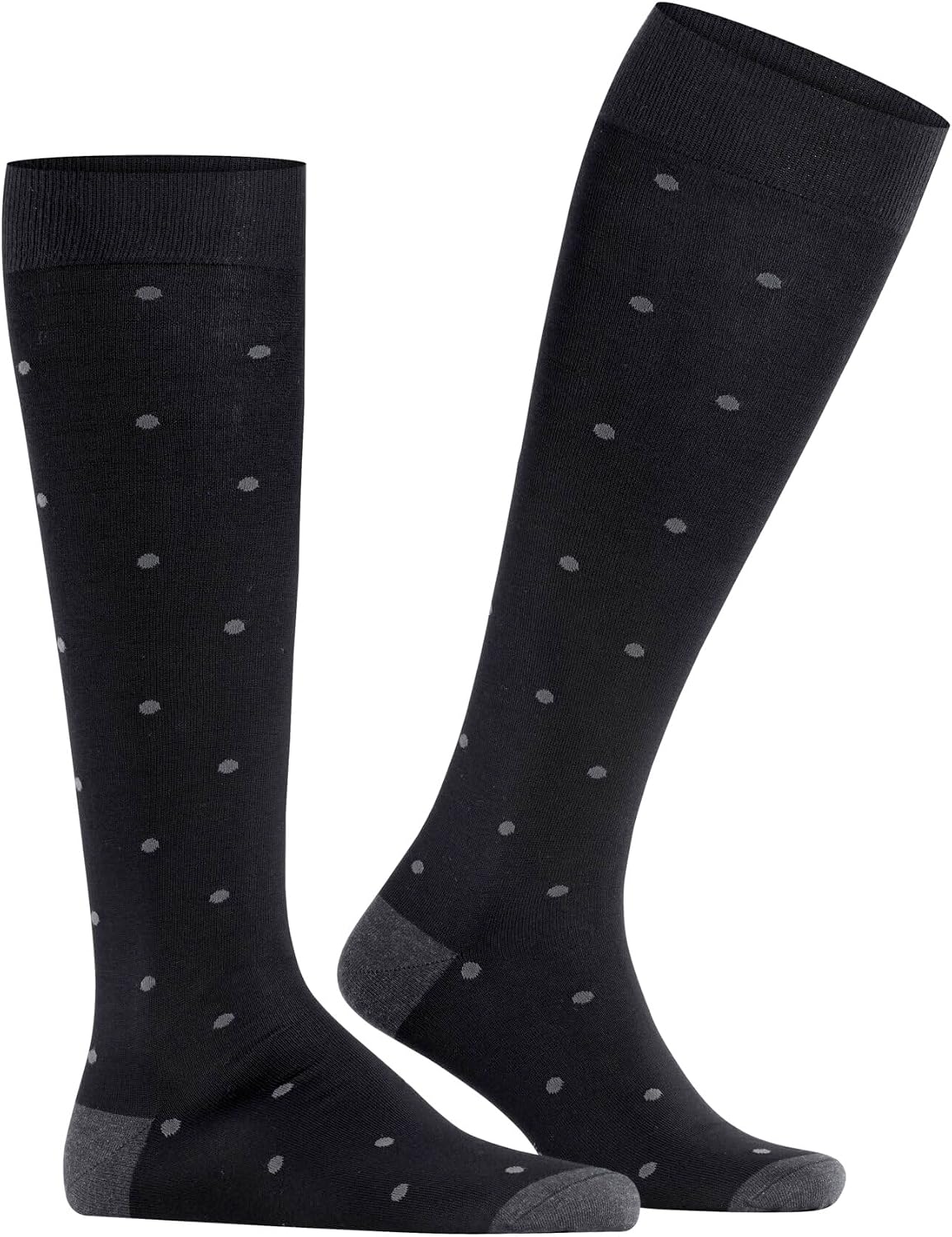 Detalle de FALKE Men's Dot Knee-High Socks – Breathable Mercerised Cotton with Reinforced Comfort