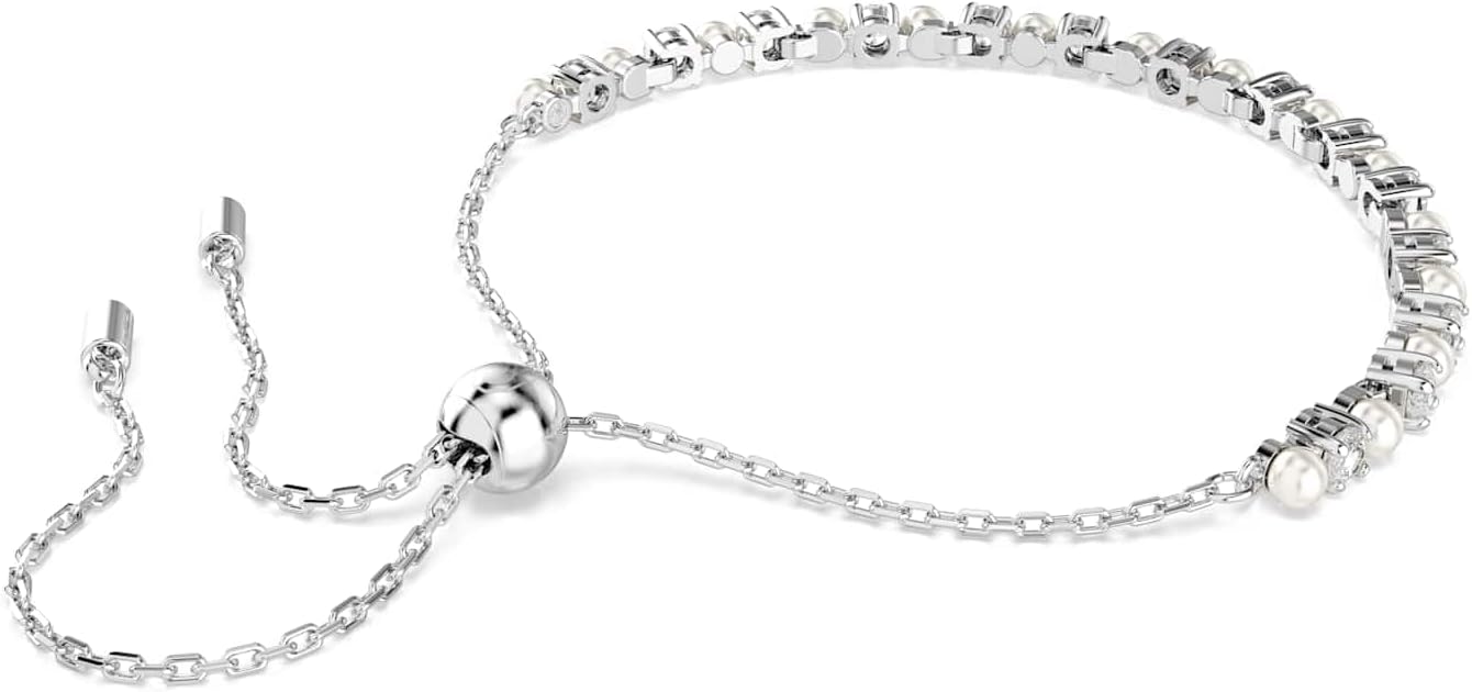 Thumbnail 3 de Swarovski Pulsera Tennis Matrix perla blanca, rodio 💍