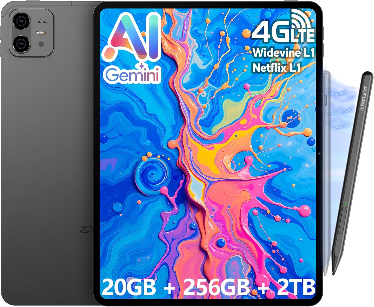 Detalle 2 de TECLAST Android-Tablet 12,7 Zoll (Helio G99) mit Dual-SIM LTE, 20 GB RAM/256 GB ROM und S-Pen „T-Pen“