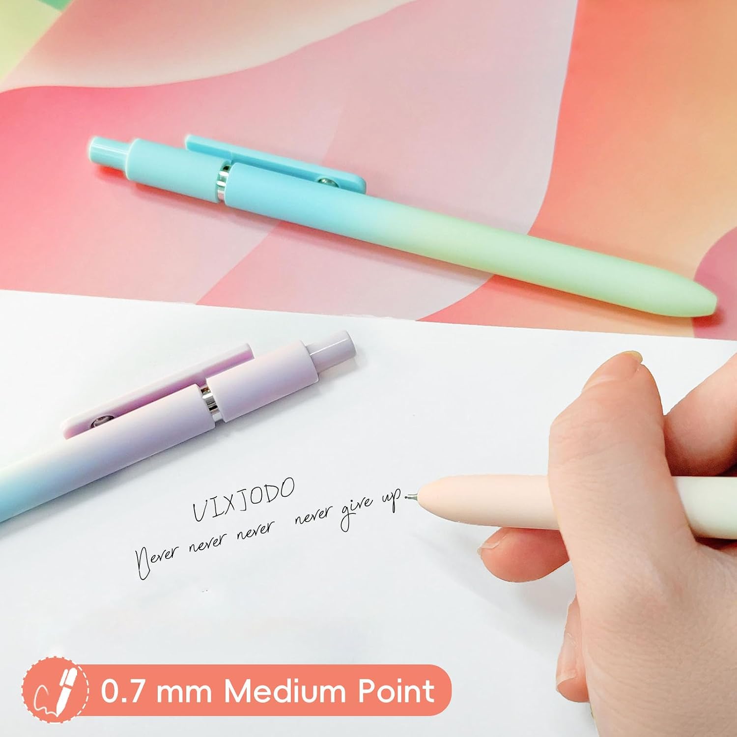 Thumbnail 2 de UIXJODO Gel Pens (10-pack) 0.5mm black ink retractable gel pens with soft silicone grip