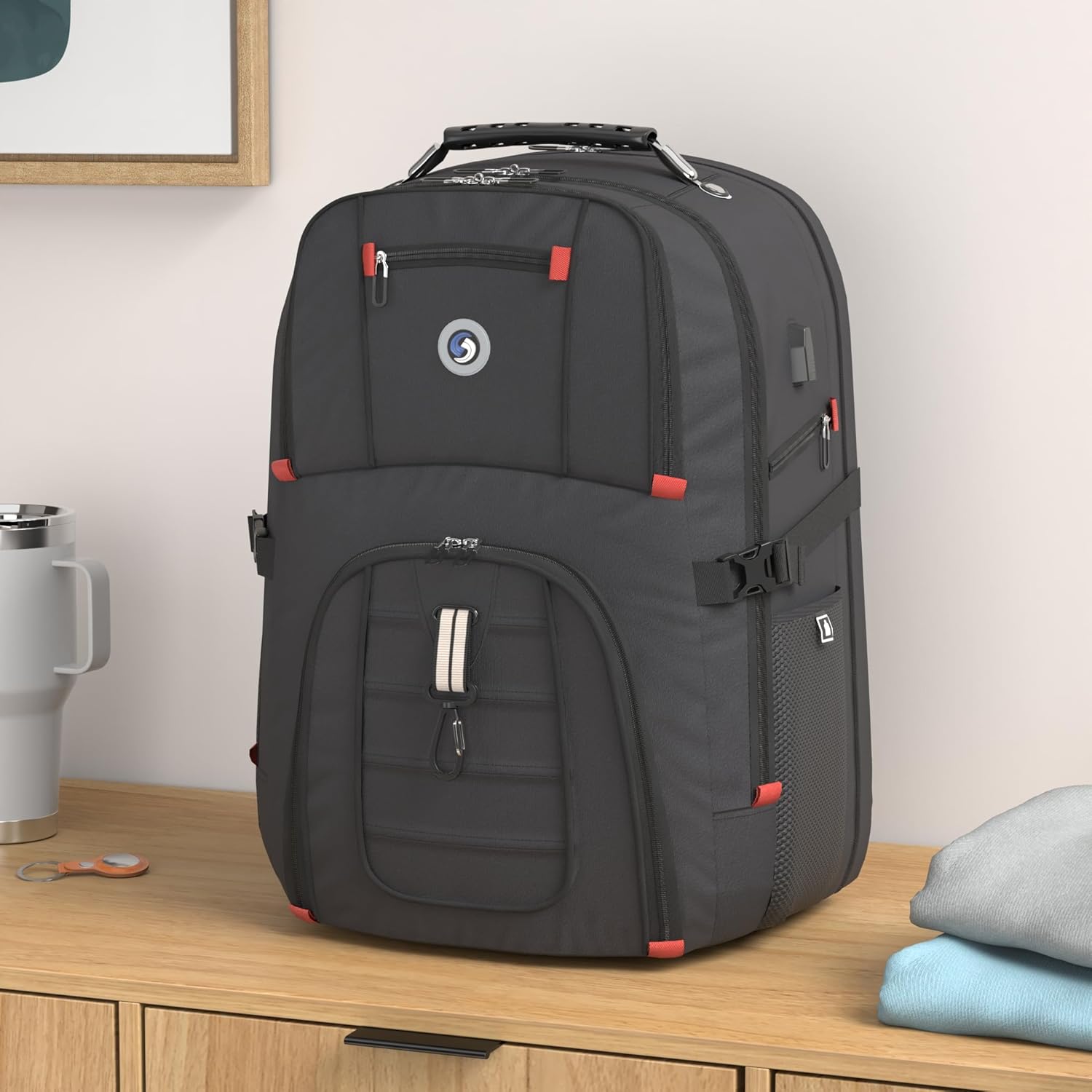 Detalle de SHRRADOO Extra Large Travel Laptop Backpack for Men, 50L Capacity