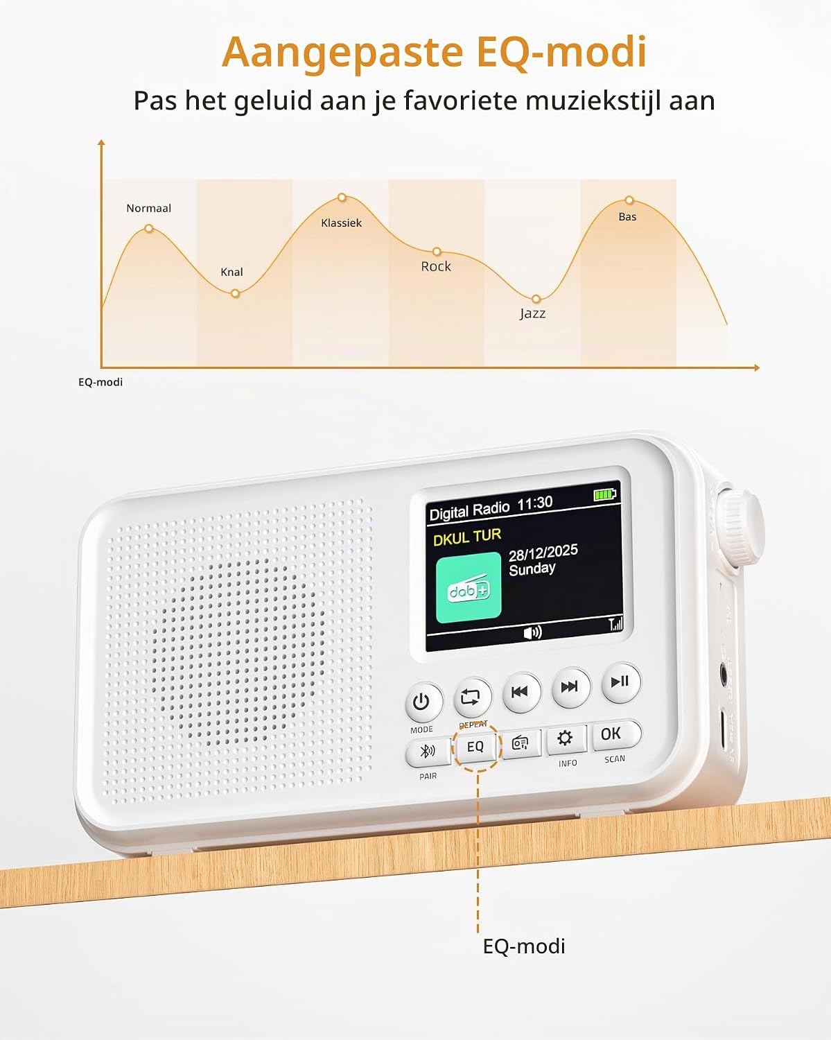 Thumbnail 6 de Mesqool 1031DAB draagbare DAB+-radio met kleurendisplay en Bluetooth