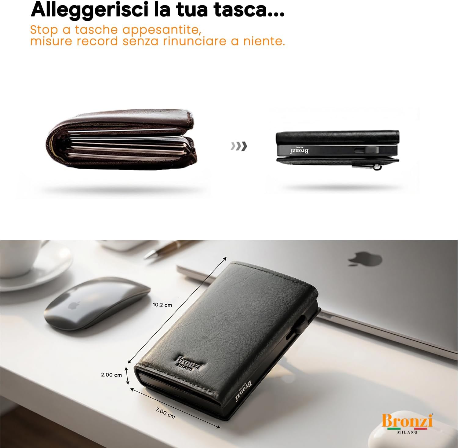 Thumbnail 4 de Bronzi Portafoglio Slim 10x6,5 cm 👛