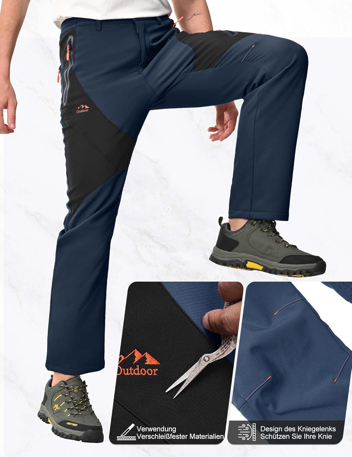 Detalle 2 de HFDWYJ Uomo pantaloni invernali impermeabili