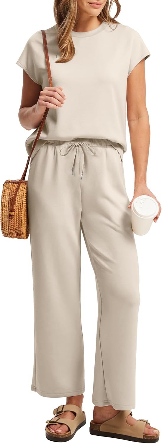 Thumbnail 2 de Sampeel Two Piece Sets for Women: Cap Sleeve Top & Wide-Leg Crop Pants