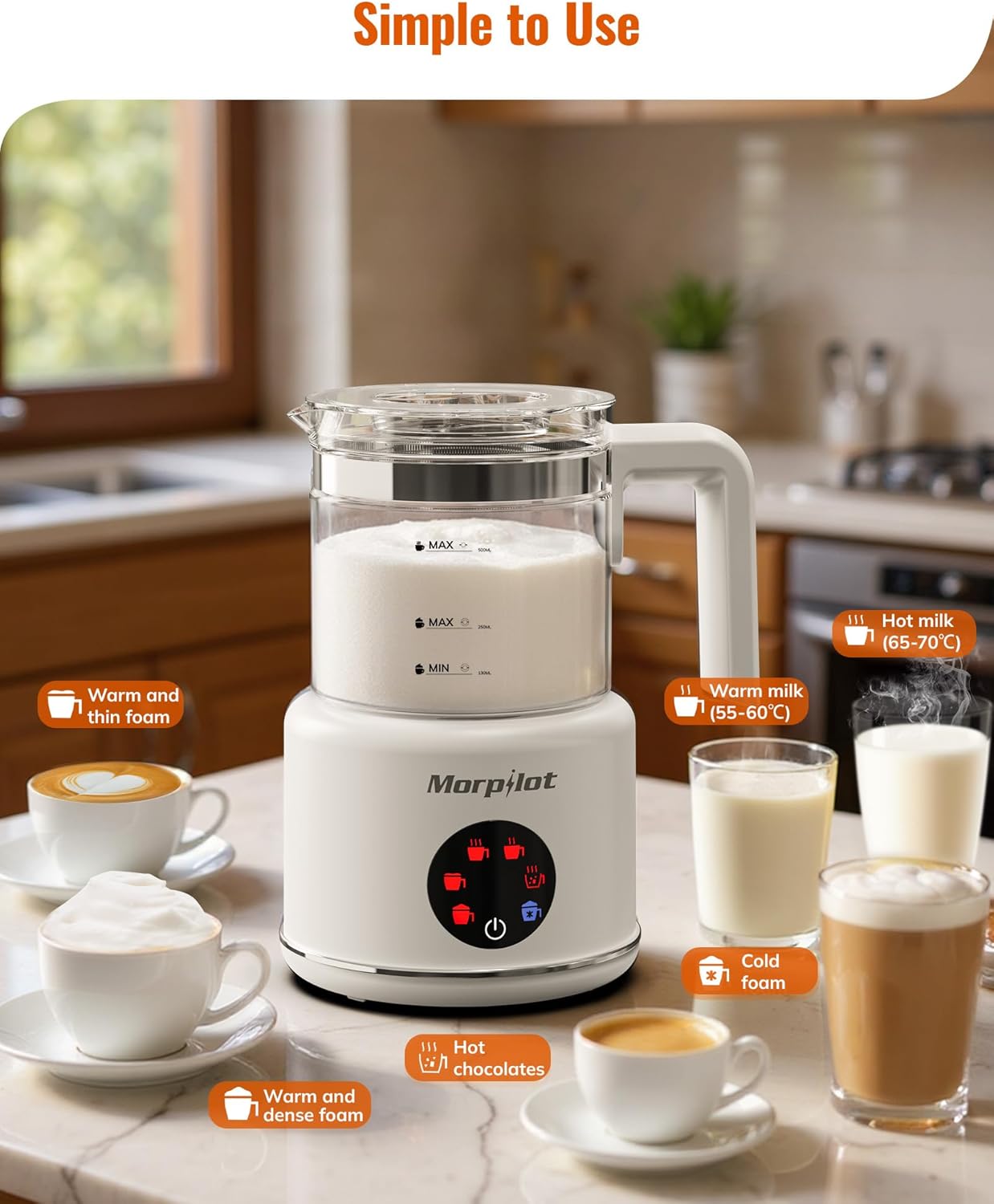 Thumbnail 1 de Morpilot Milk Frother 500ml — 6‑in‑1 milk steamer 🥛