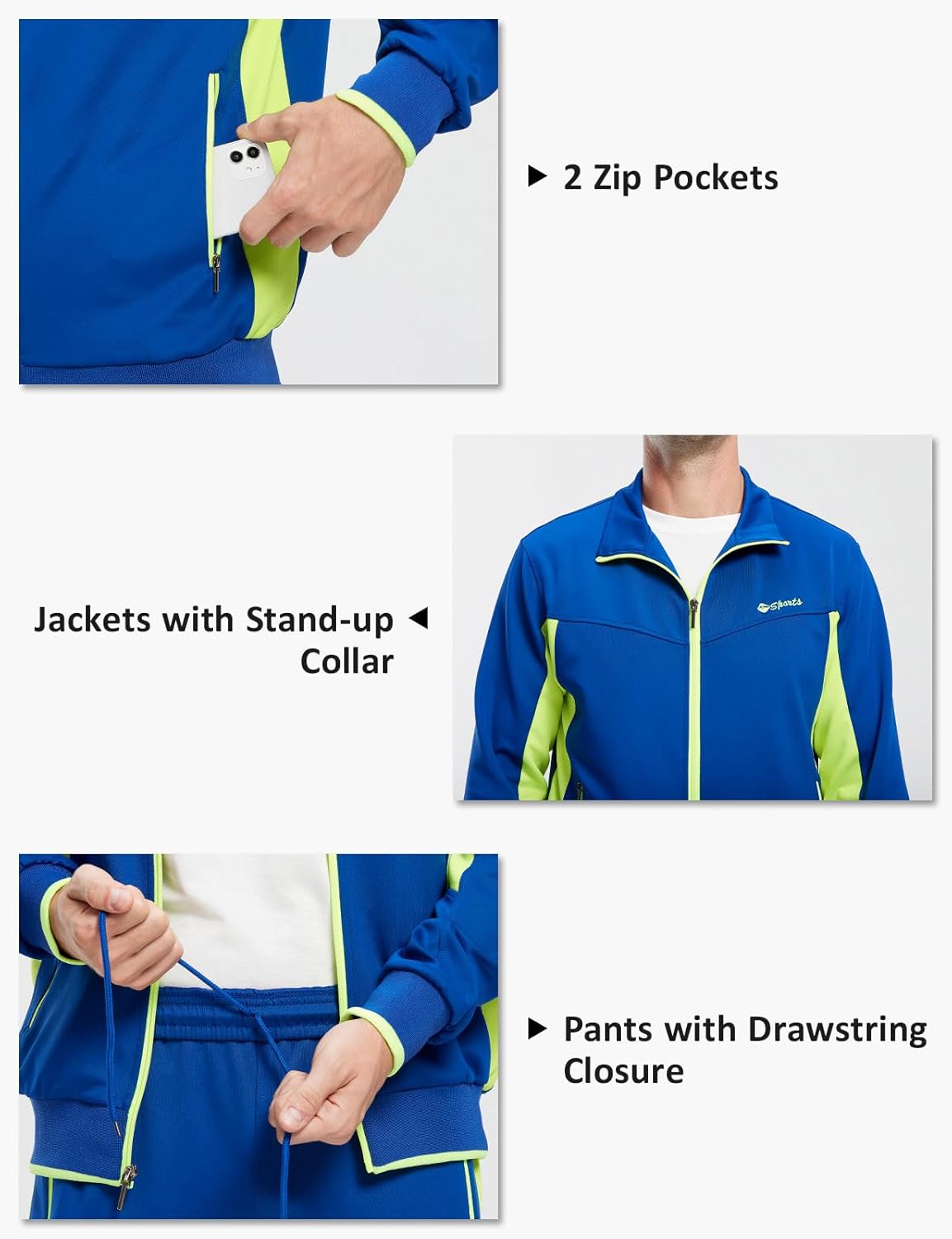 Detalle de TBMPOY Men's Tracksuits: Lightweight 2-Piece Sweat Set for All-Season Comfort