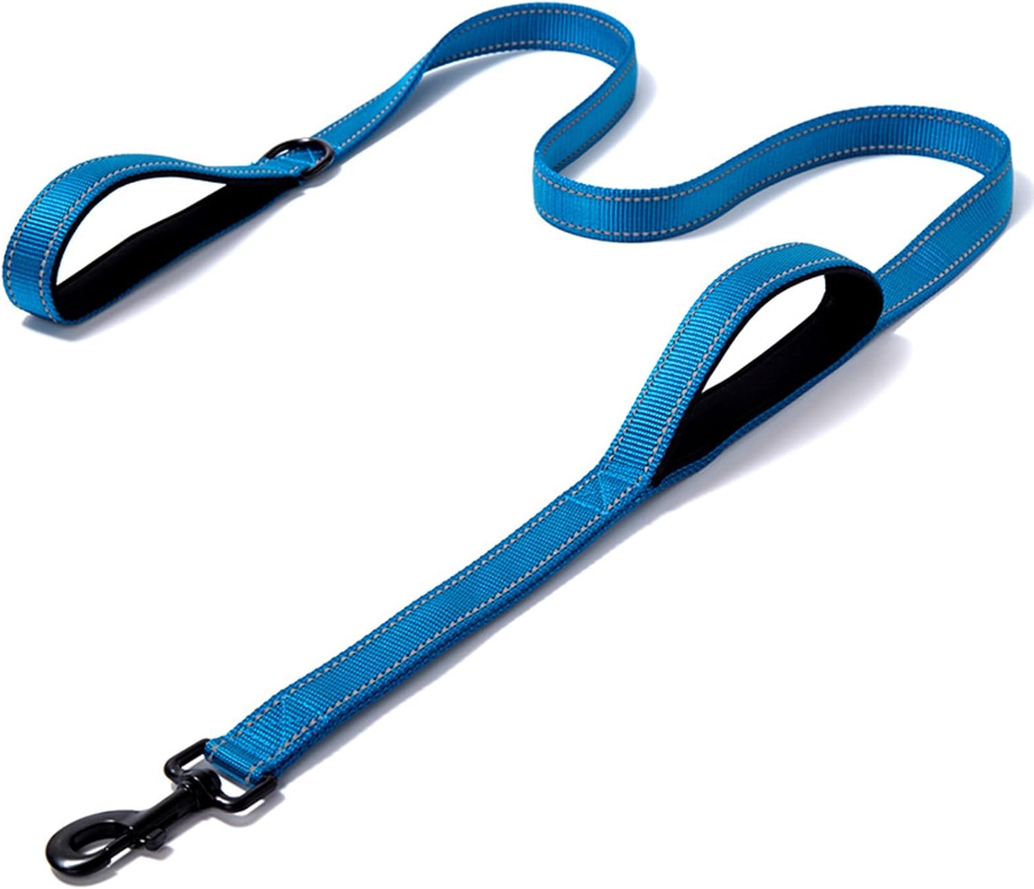 Detalle de Eyeleaf Hundeleine mit Doppelgriff, 1,8 m, reflektierend und robust (Nylon) – für große und mittlere Hunde
