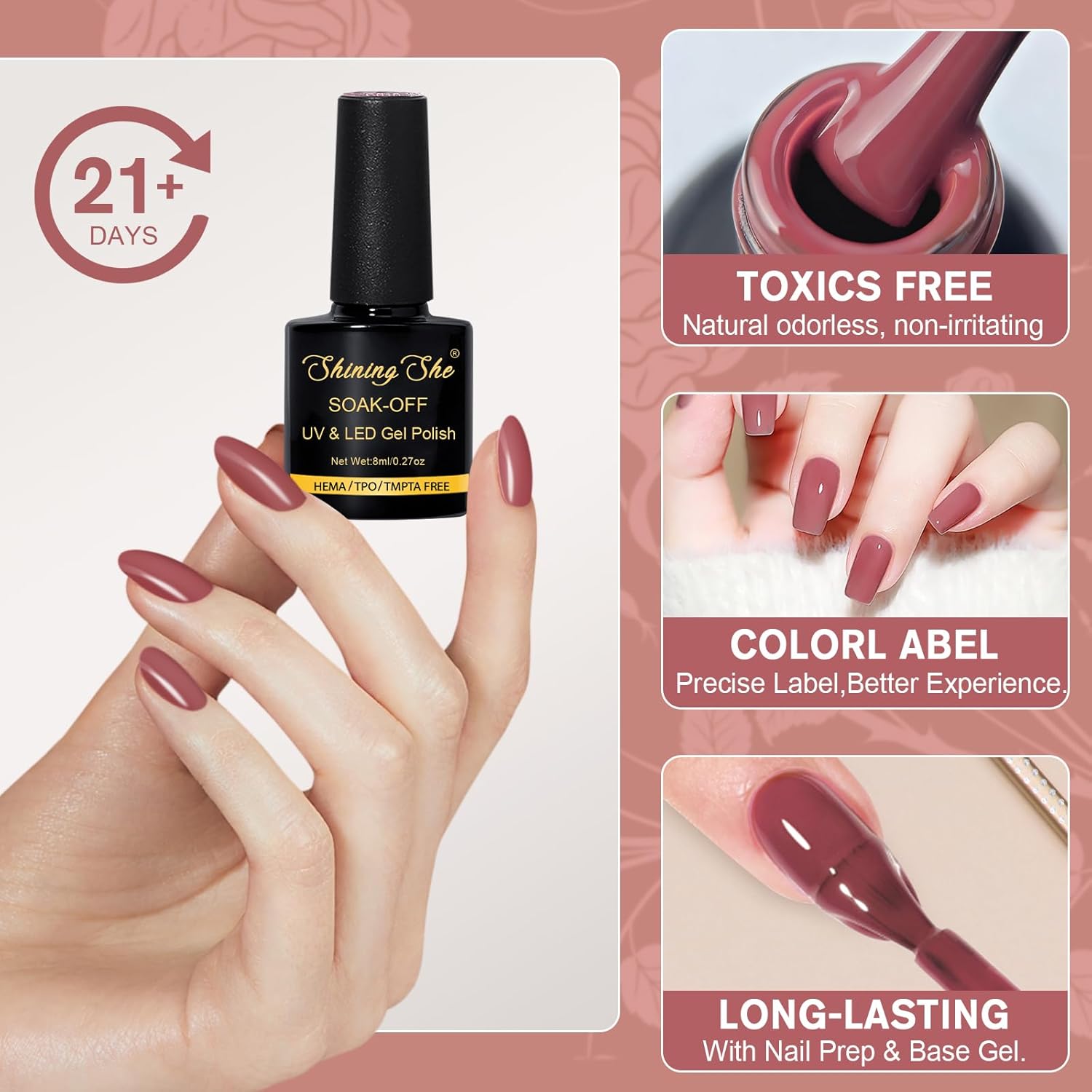 Thumbnail 3 de Shining She UV Nagellack Set (HEMA-frei, TPO-frei) mit 6 Farben – 8 ml pro Flasche