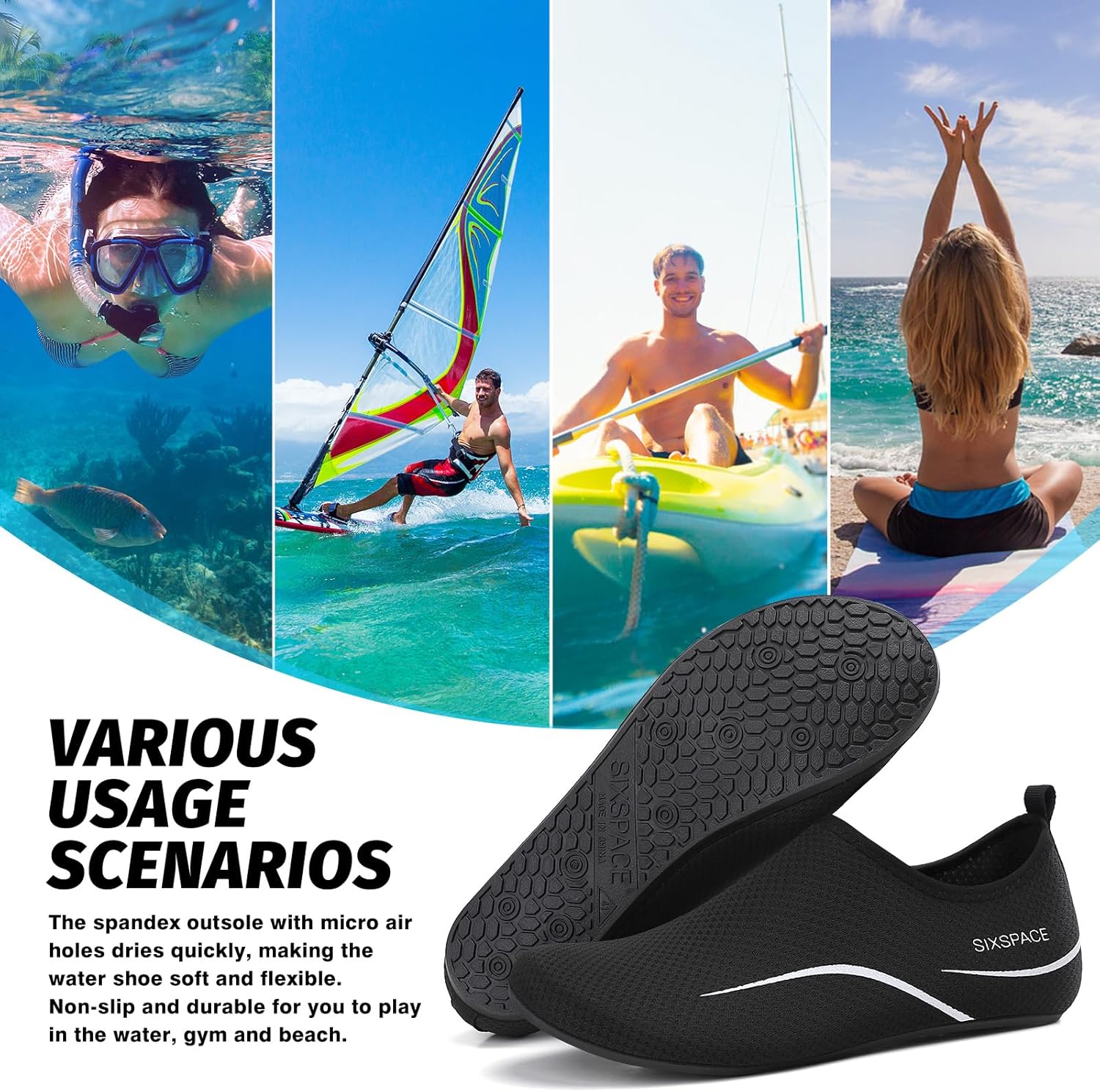 Thumbnail 1 de Sixspace Barefoot Water Shoes for Men and Women – Lightweight, Quick-Drying Aqua Shoes