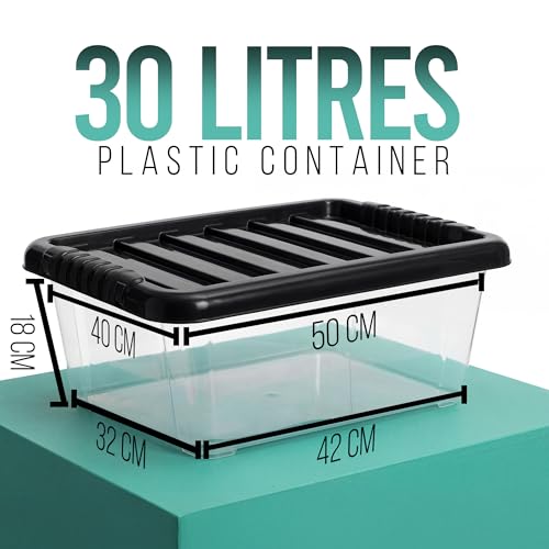 Thumbnail 5 de KLASS 4-Box 30L Underbed Storage Set: Clear, durable polypropylene boxes with lids
