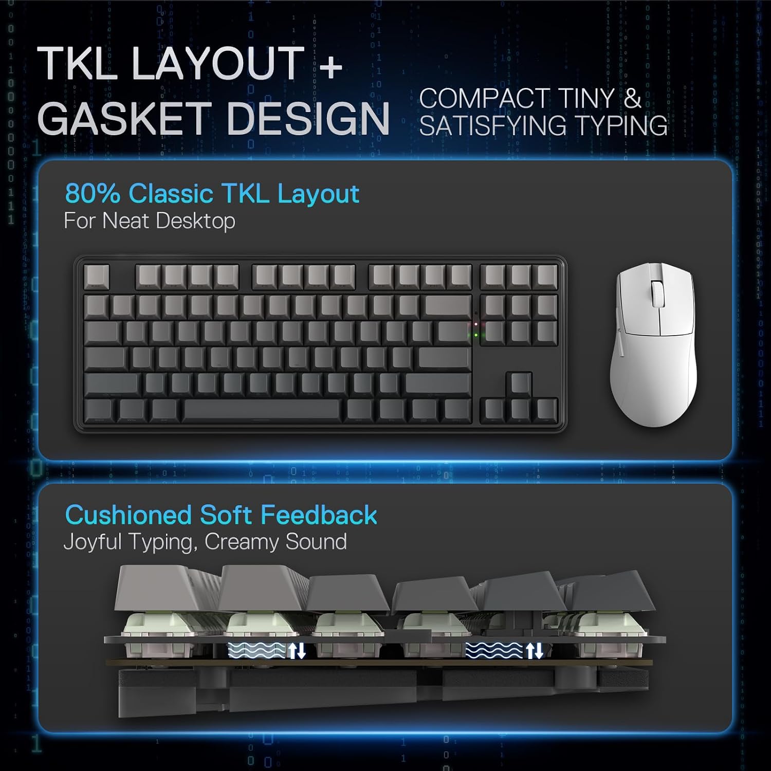 Detalle de Redragon K707 PRO GB 80% Wireless Gasket RGB Mechanical Keyboard (Hot-swap, Tri-mode)