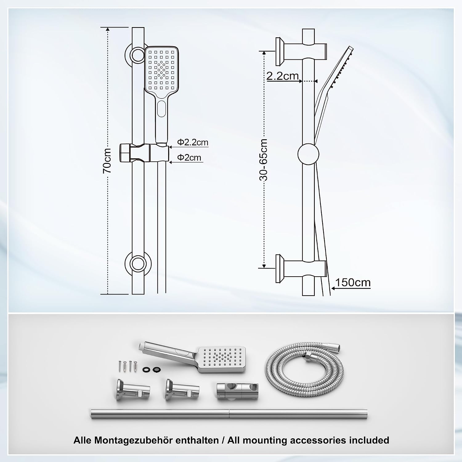 Thumbnail 5 de Görbach Colonna Doccia Inox 70 cm Tre Getti