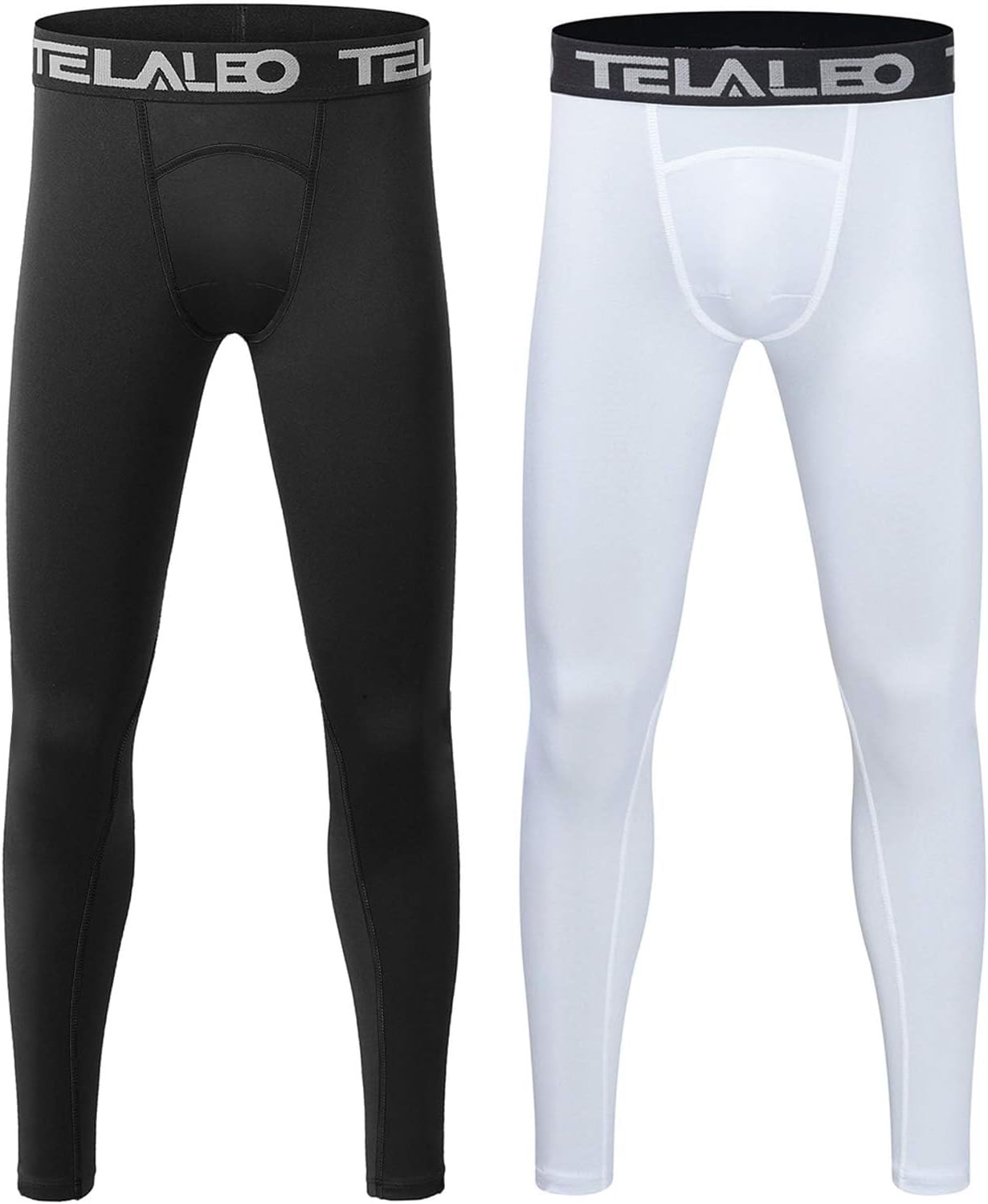 Detalle de TELALEO Boys Compression Leggings, 4-Way Stretch Moisture-Wicking Base Layer