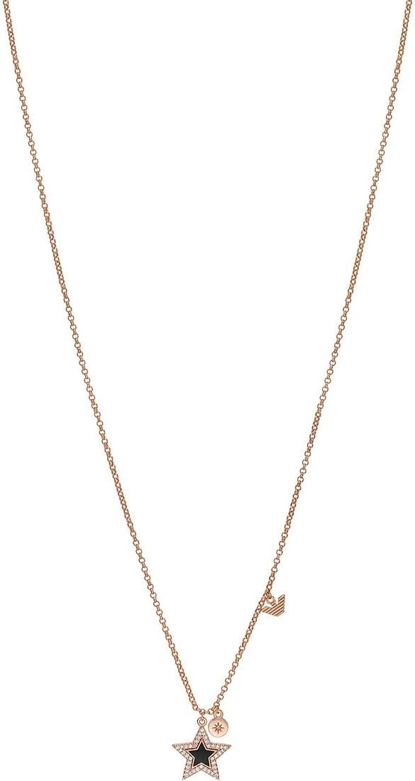 Detalle de Emporio Armani Damen Halskette aus Messing mit Karabinerverschluss in Roségold
