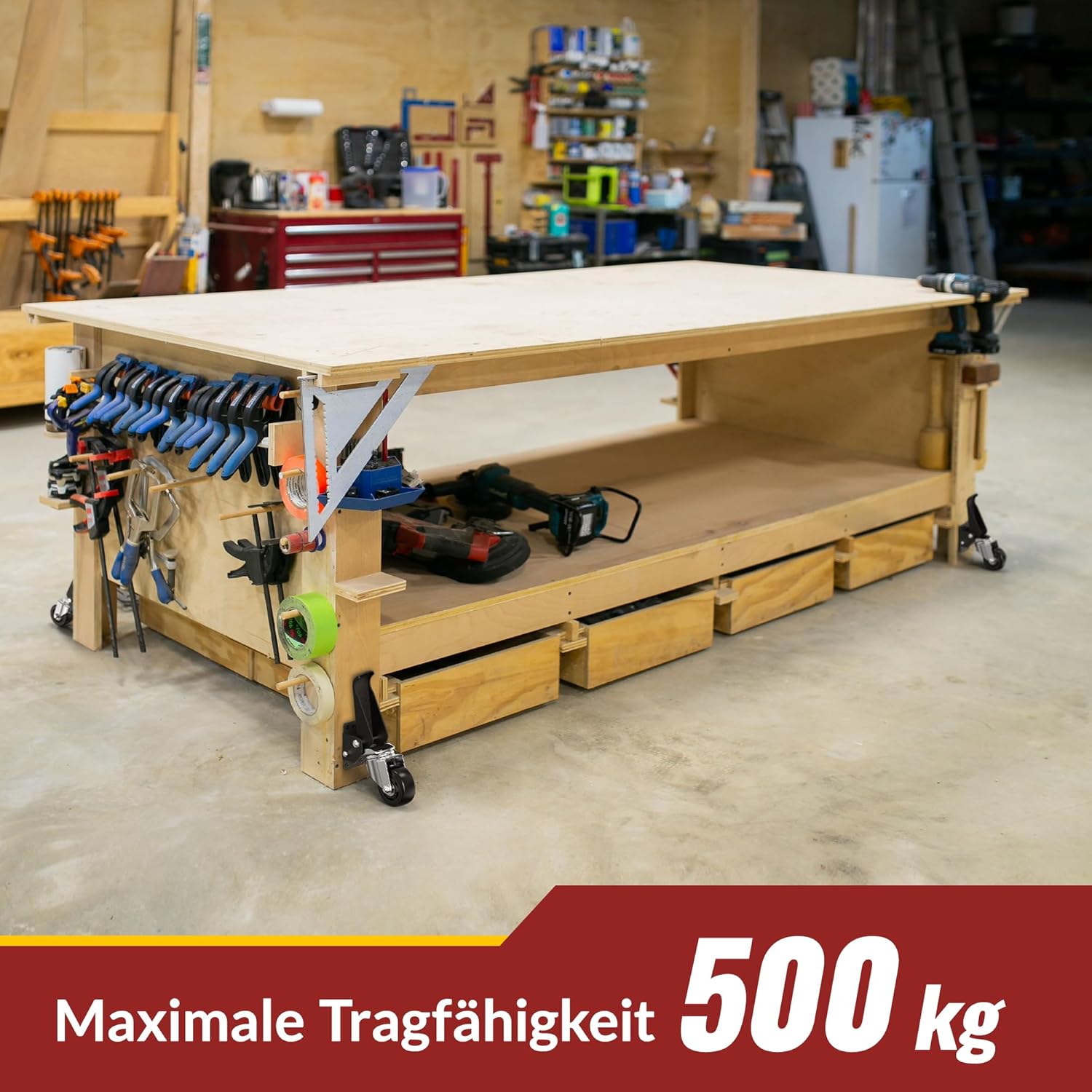 Thumbnail 5 de HOLKIE Schwerlastrollen für Werkbänke (75 mm) mit Hebe-/Senkfunktion, 360° drehbar – bis 500 kg