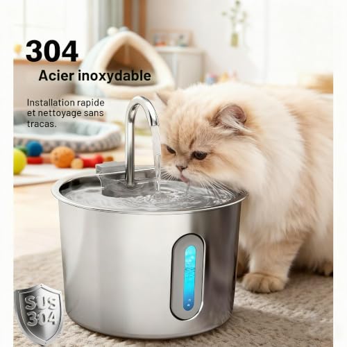 Detalle de JLVDXN Fontaine à eau pour chat 2,2 L