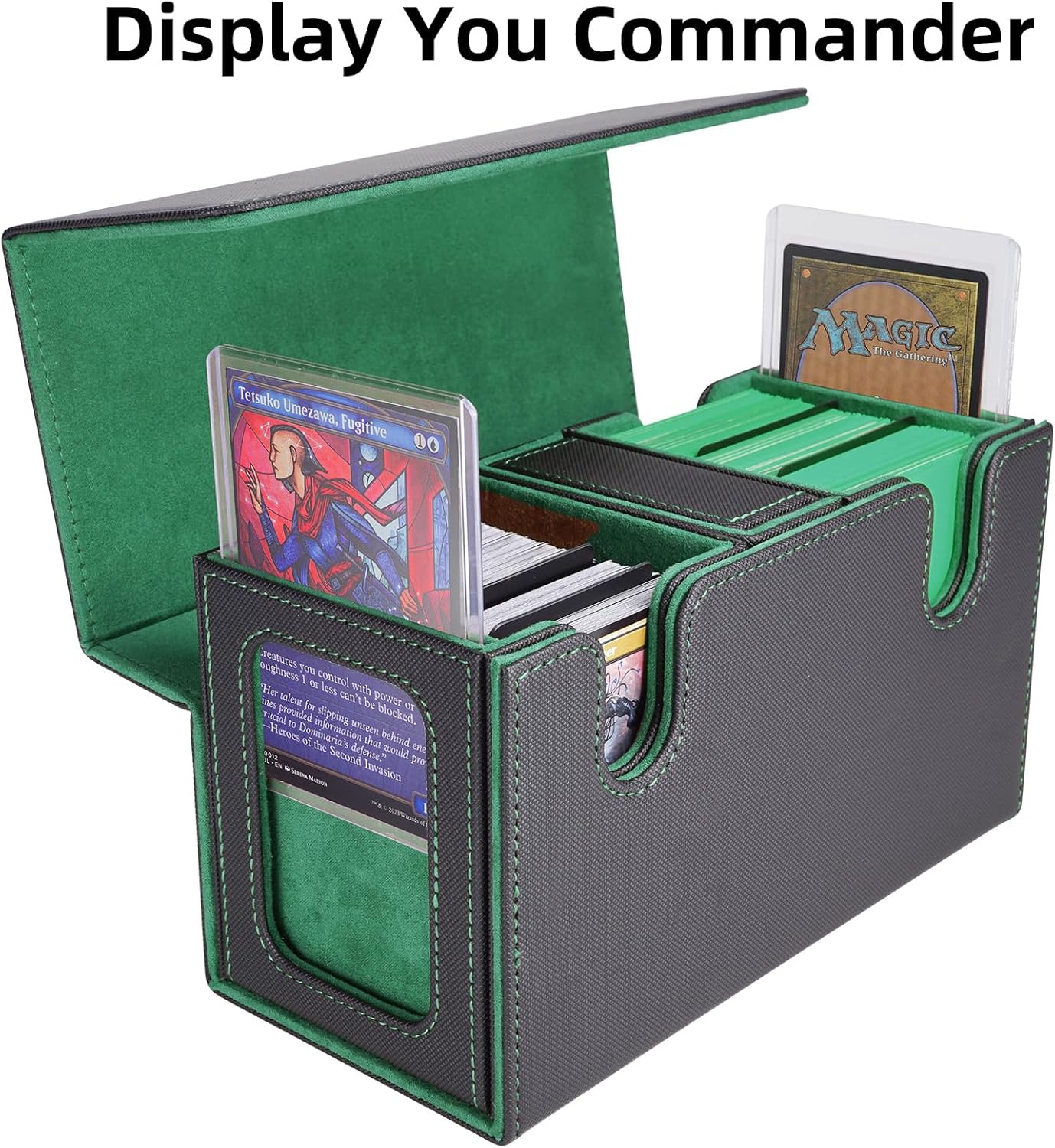 Thumbnail 1 de AFIING MTG Commander Card Storage Box – 3-in-1 Deck Case for 200 Double-Sleeved Cards with Side Window