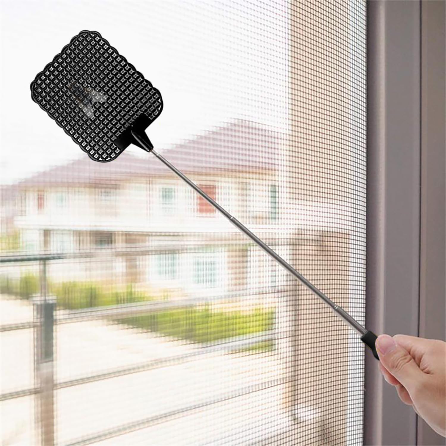Detalle 2 de Scacciamosche Estensibile a 6 pezzi: set colorato, manico retrattile e design ergonomico