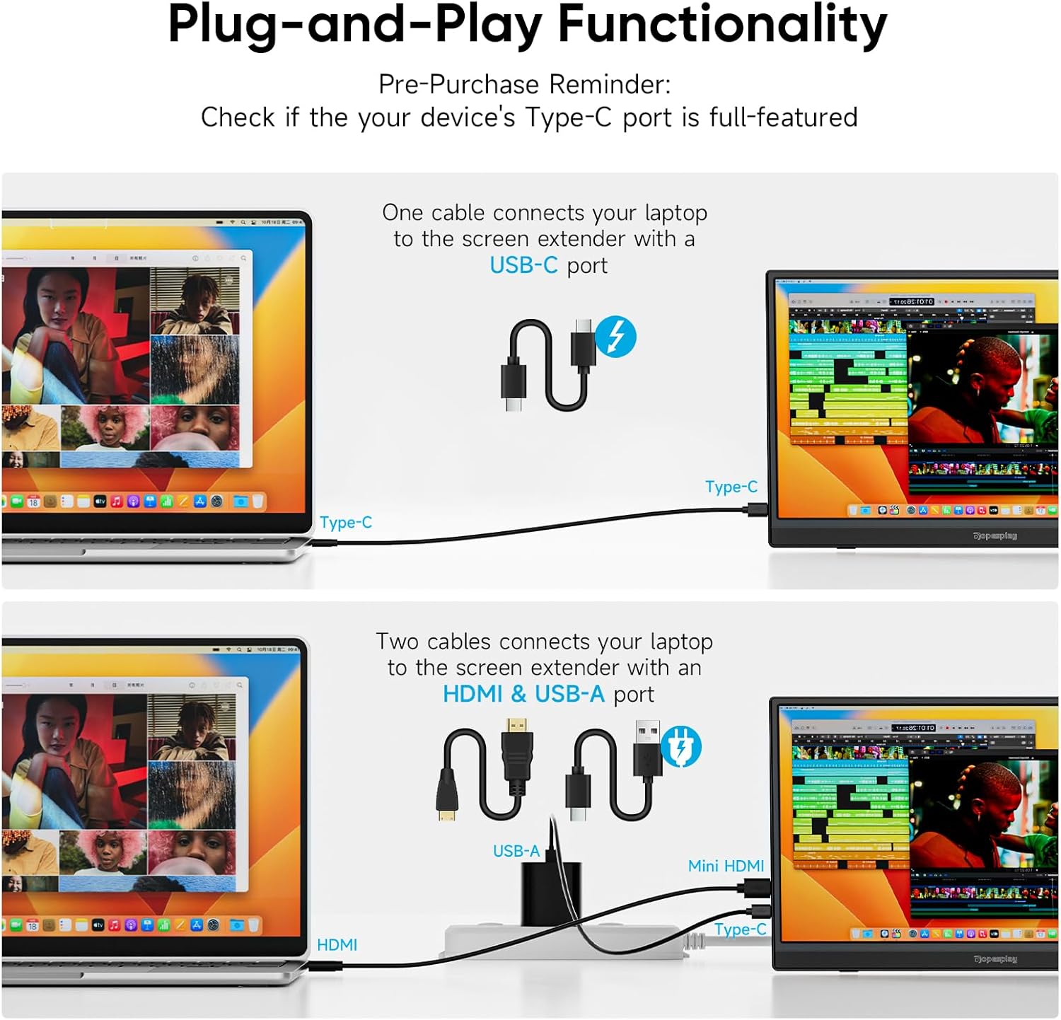 Detalle 2 de Dopesplay Portable Monitor 15.6" 1080p travel screen