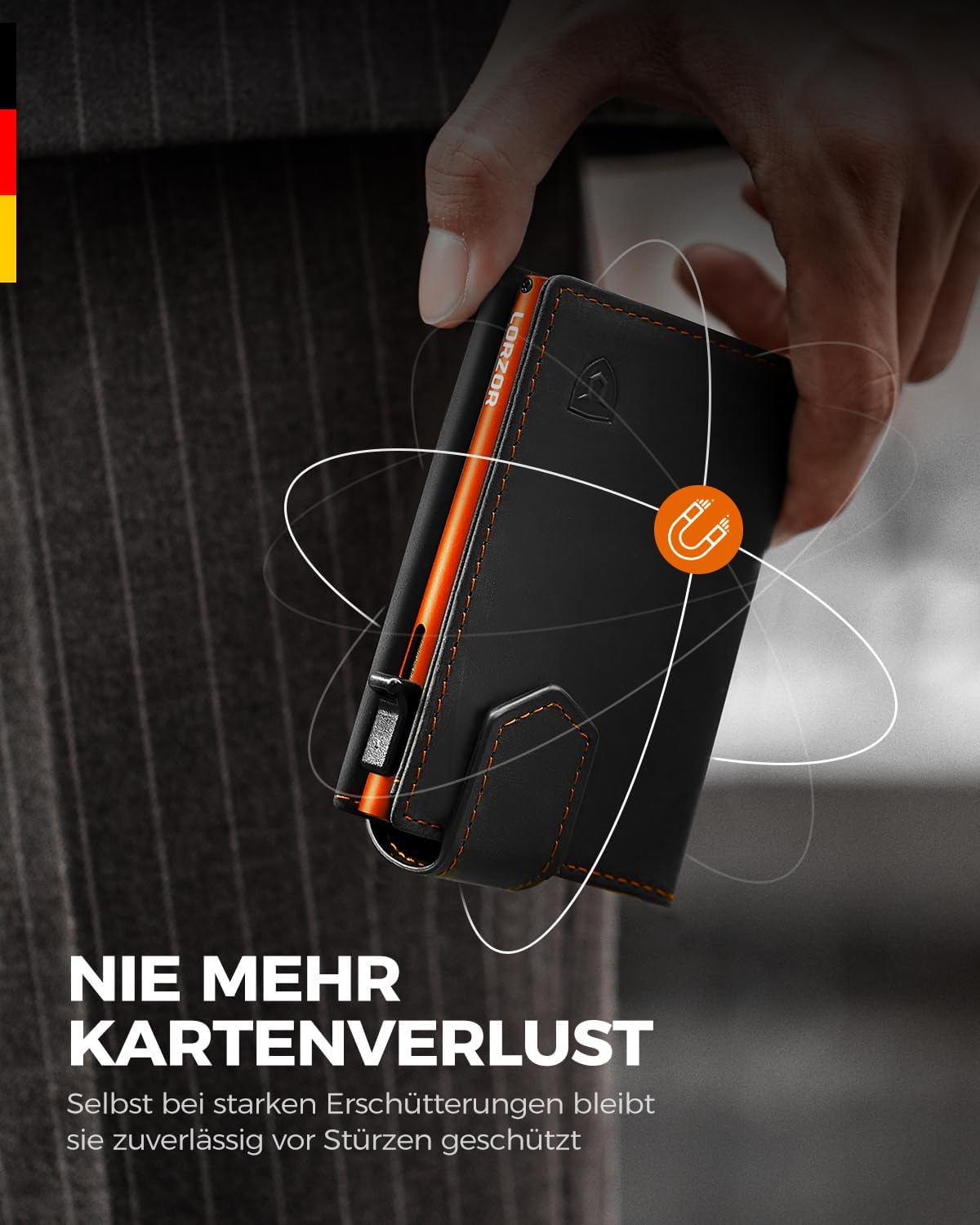Detalle 2 de LORZOR Kartenetui Slim Wallet 10 Karten 🔒