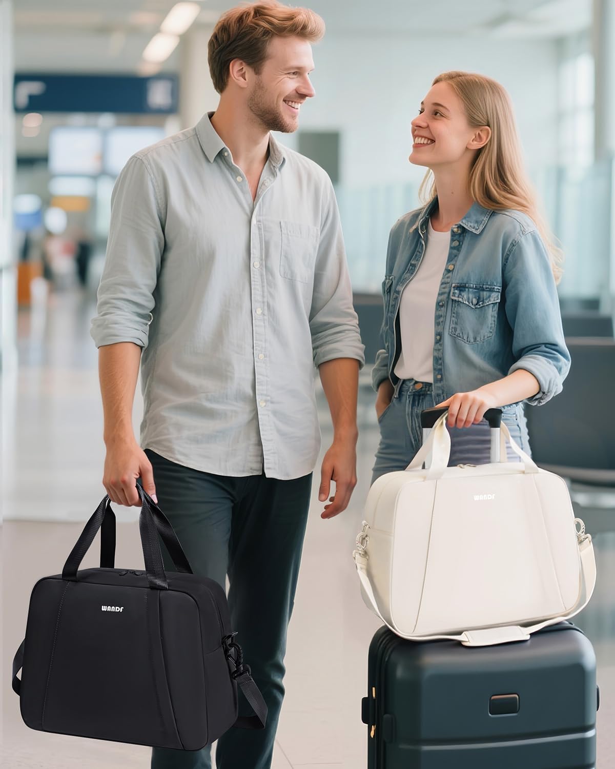 Thumbnail 6 de WANDF Ryanair Cabin Bags 40x30x20 Underseat Foldable Travel Duffel (Beige, 24L)