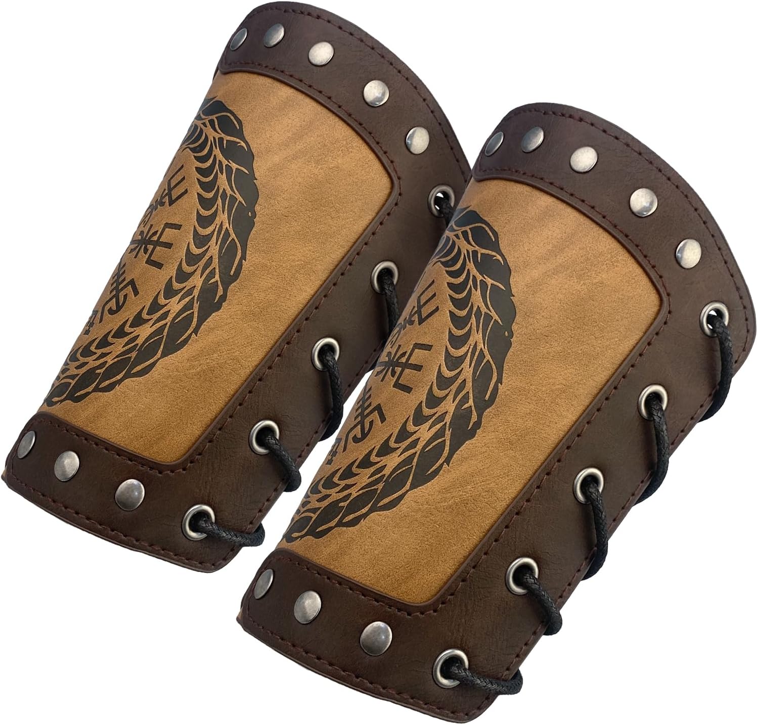 Thumbnail 2 de HiiFeuer Embossed Jormungandr Leather Arm Armor