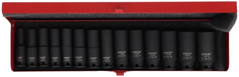 Detalle 2 de SIGNET 22296 3/8ドライブ 14点ミリ用ディープインパクトソケットセット 8~22mm