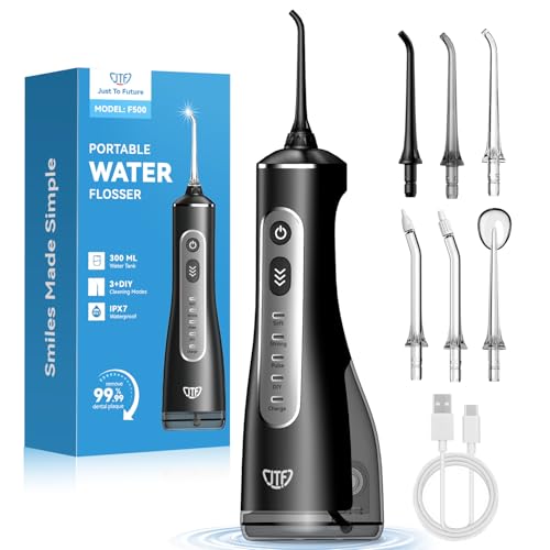 Detalle de JTF Irrigador Bucal Eléctrico 300 ml con 3+1 Modos y 6 Boquillas – Ideal para Ortodoncia y Encías Sensibles