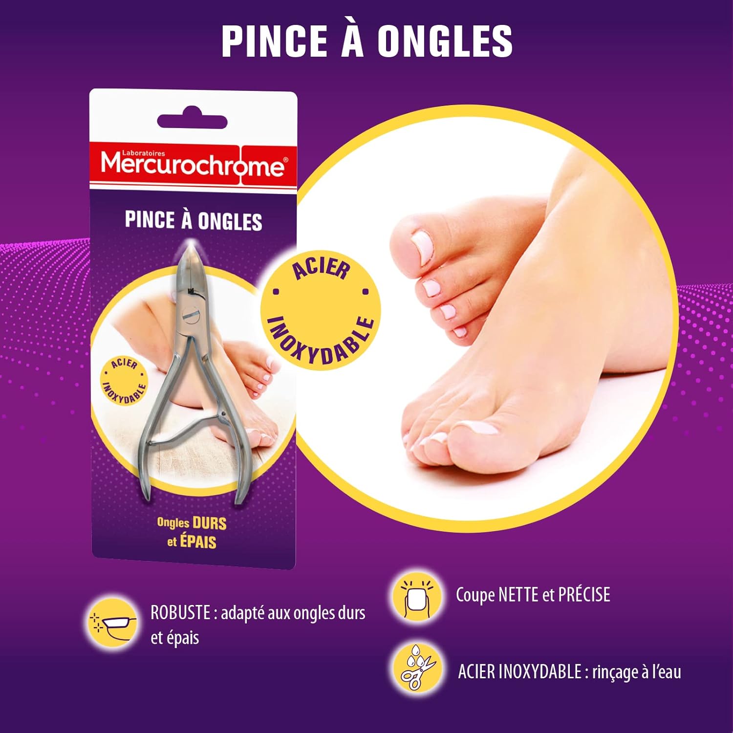 Thumbnail 1 de MERCUROCHROME Pince à Ongles — Pour ongles durs et épais, prévention des ongles incarnés