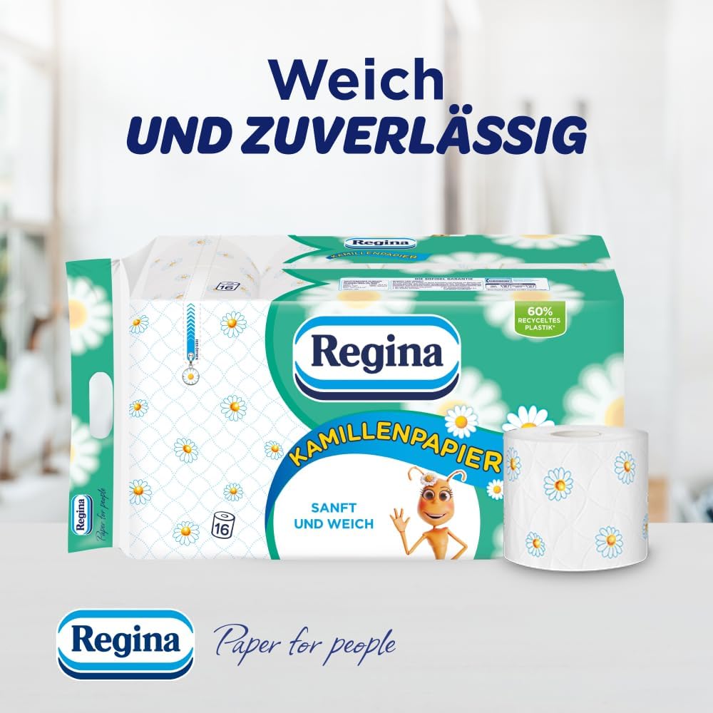 Thumbnail 2 de Regina Kamillenpapier – 3-lagiges Toilettenpapier, 48 Rollen (3x16) mit Kamillenduft, FSC-zertifiziert