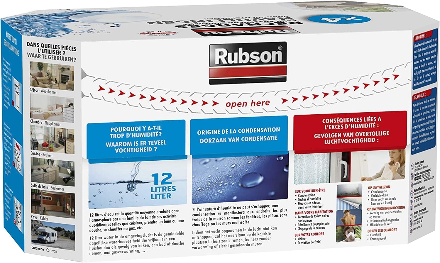 Thumbnail 1 de Rubson – Recharges Basic 4x absorbeur d’humidité parfum neutre