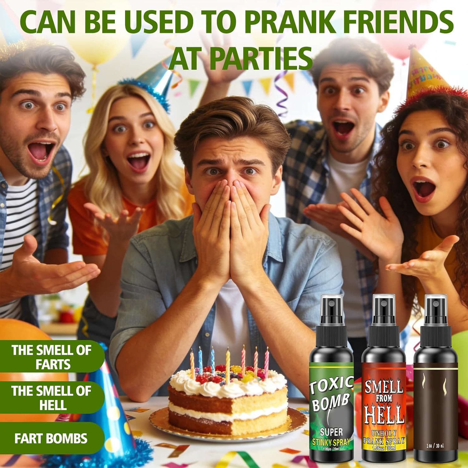 Thumbnail 4 de Fialette Puzzolenti: set da 3 flaconi spray puzzolente da 30 ml (scherzi per Halloween, Carnevale e feste)