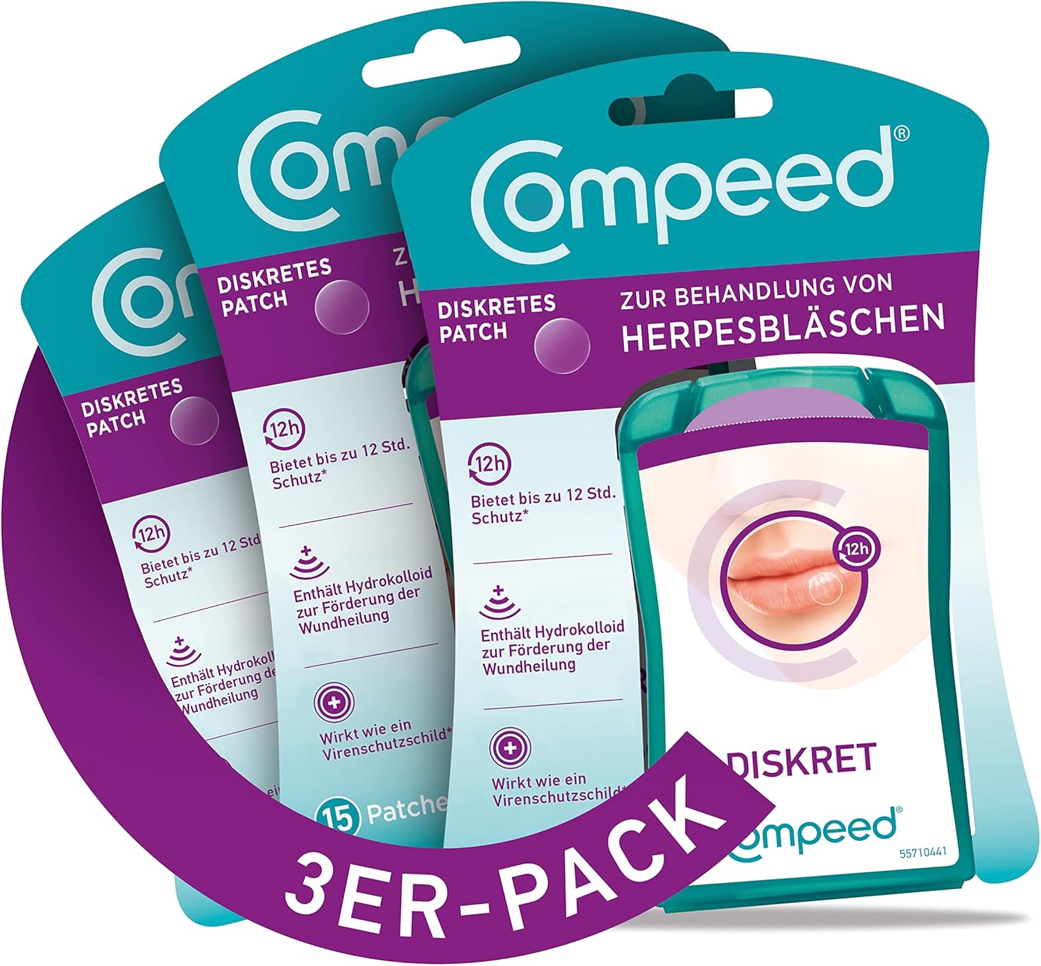 Detalle 1 de Compeed Herpesbläschen Patch – mit Applikator, 15 Patchs