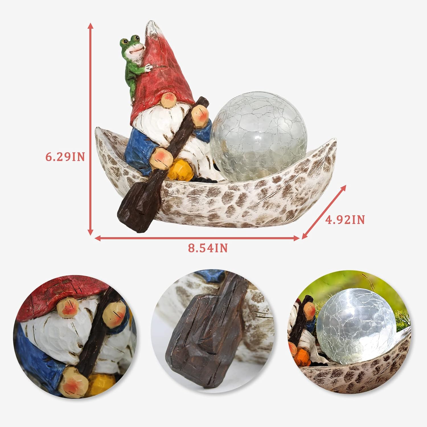 Thumbnail 6 de Rezpuao Garden Gnome Statue with Solar Light: Charming Outdoor Gnome Decor for Yard & Patio