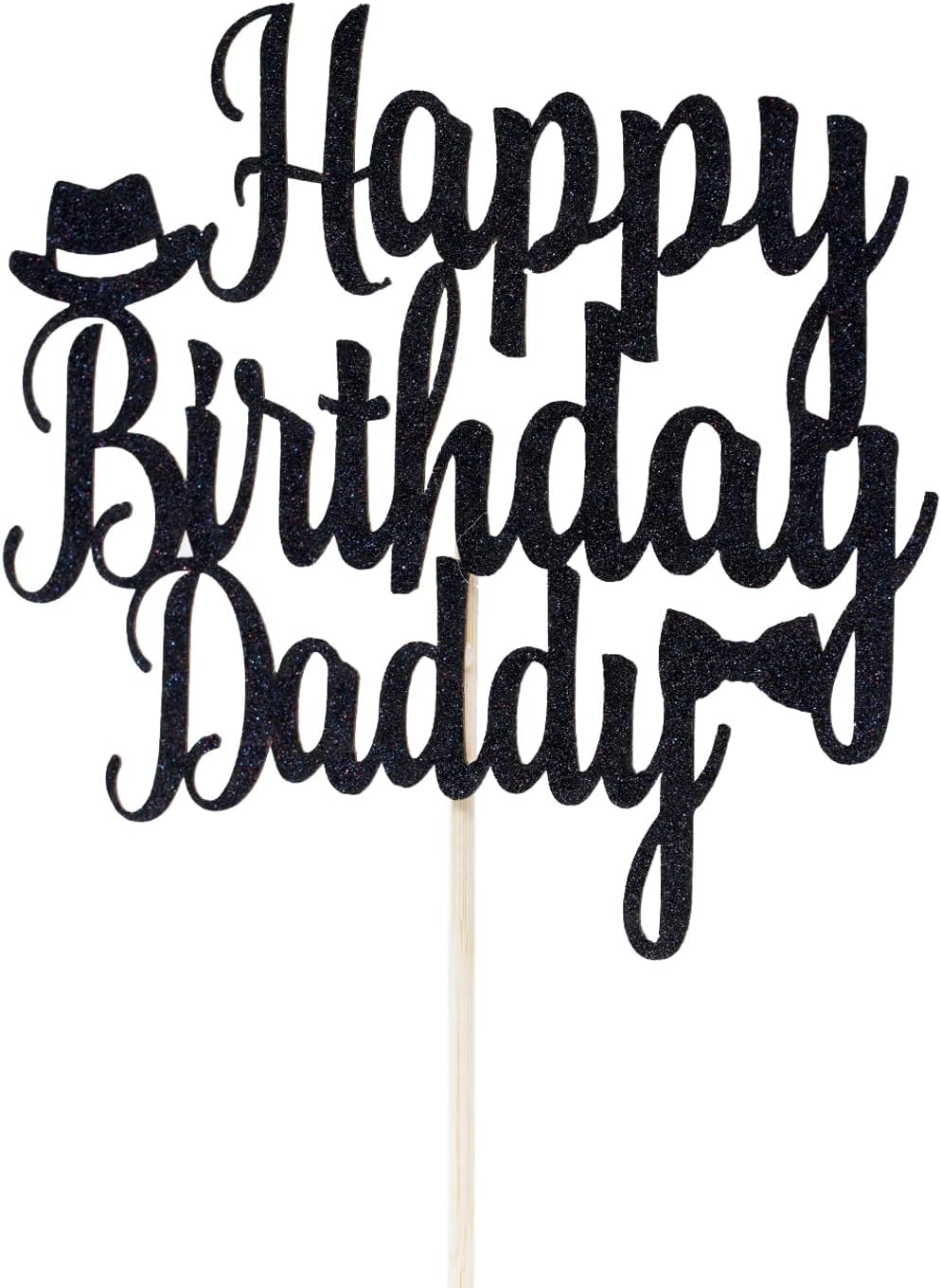 Thumbnail 6 de Birthday Cake Topper, Black Glitter