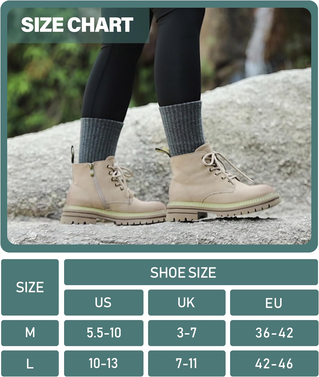 Thumbnail 5 de LANLEO Merino Wool Hiking Socks, 5-Pair Cushioned Moisture-Wicking Crew Socks